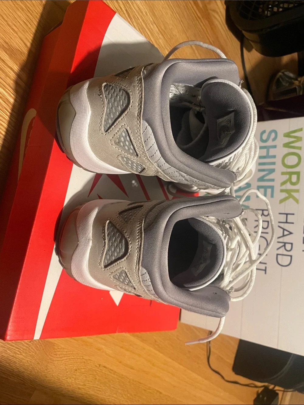 Nike Jordan ' White and Gray Basketball Shoes